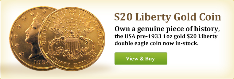 Twenty Dollar US pre-1933 Double Eeagle Gold Coin