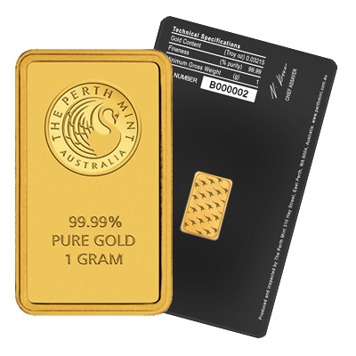 1g Gold Bar | Black Certicard | Perth Mint