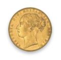 Gold Half Sovereign (Queen Victoria young head shield)