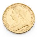 Gold Sovereign Coin (Queen Victoria Veiled Head)