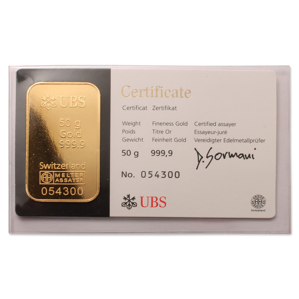 UBS 50g Gold Bar