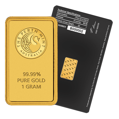 1g Gold Bar Black Certicard | Perth Mint