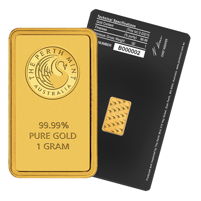 1g Gold Bar | Black Certicard | Perth Mint