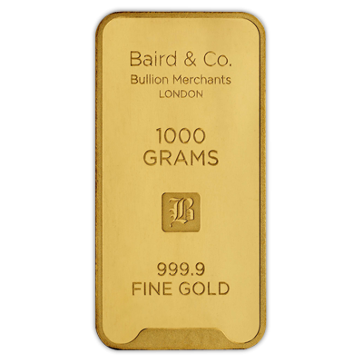 1kg Gold Bar - Baird & Co Minted Certified