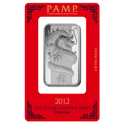 PAMP Lunar Dragon 1oz Silver Bar