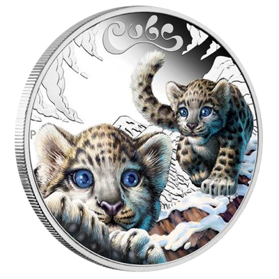 Perth Mint 1/2 Ounce Snow Leopard Cubs Silver Proof Coin