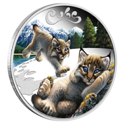 Perth Mint 1/2 Ounce Lynx Cubs Silver Proof Coin