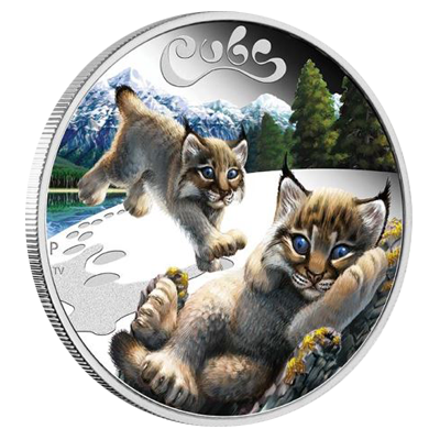 Perth Mint 1/2 Ounce Lynx Cubs Silver Proof Coin