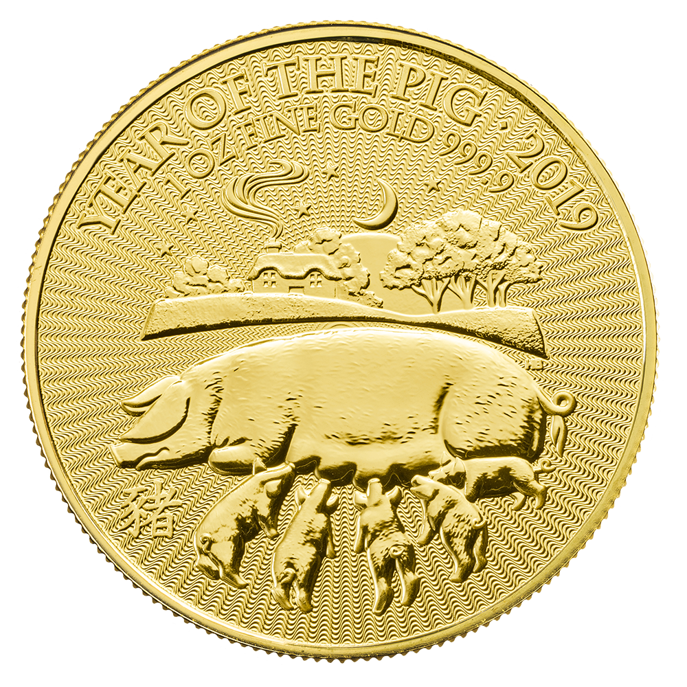 2019 Lunar 1oz ' Year of the Pig' Gold Coin (Royal Mint)