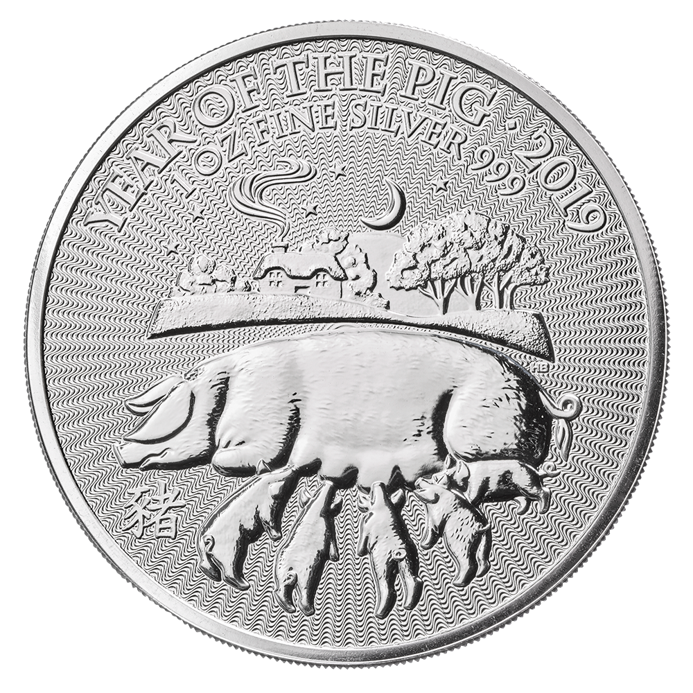 2019 Lunar 1oz ' Year of the Pig' Silver Coin (Royal Mint)