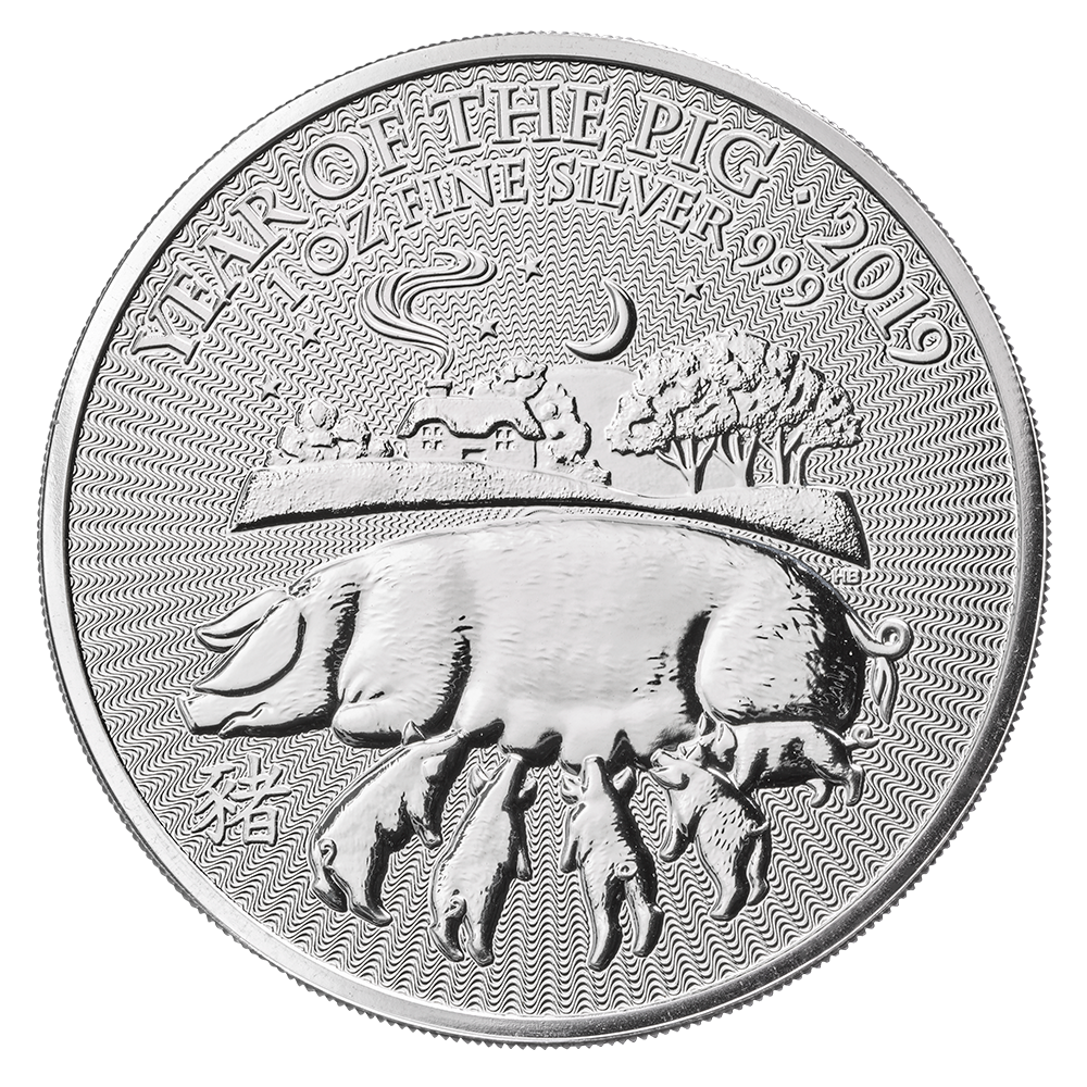 2019 Lunar 1oz ' Year of the Pig' Silver Coin (Royal Mint)