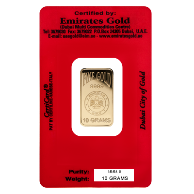 10g Gold Bar - Emirates Gold Certicard