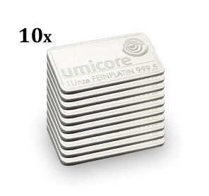 10 Pack Platinum 1oz Bars