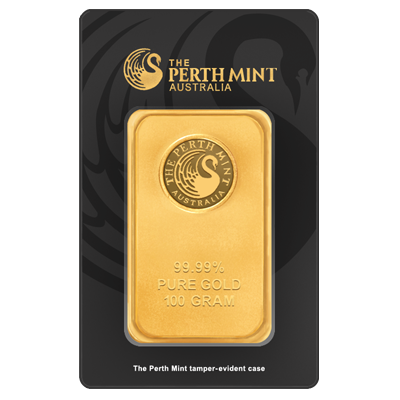 100g Gold Bar | Black Certicard | Perth Mint