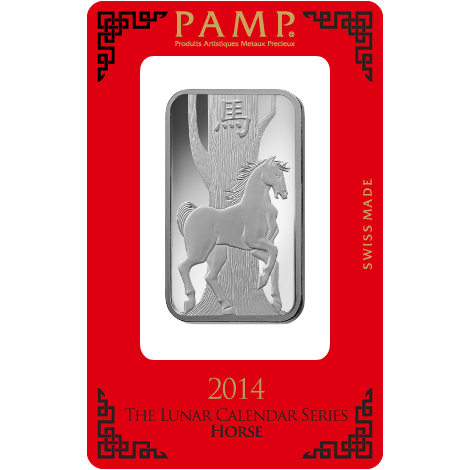PAMP 1 Ounce Lunar Horse Silver Bar