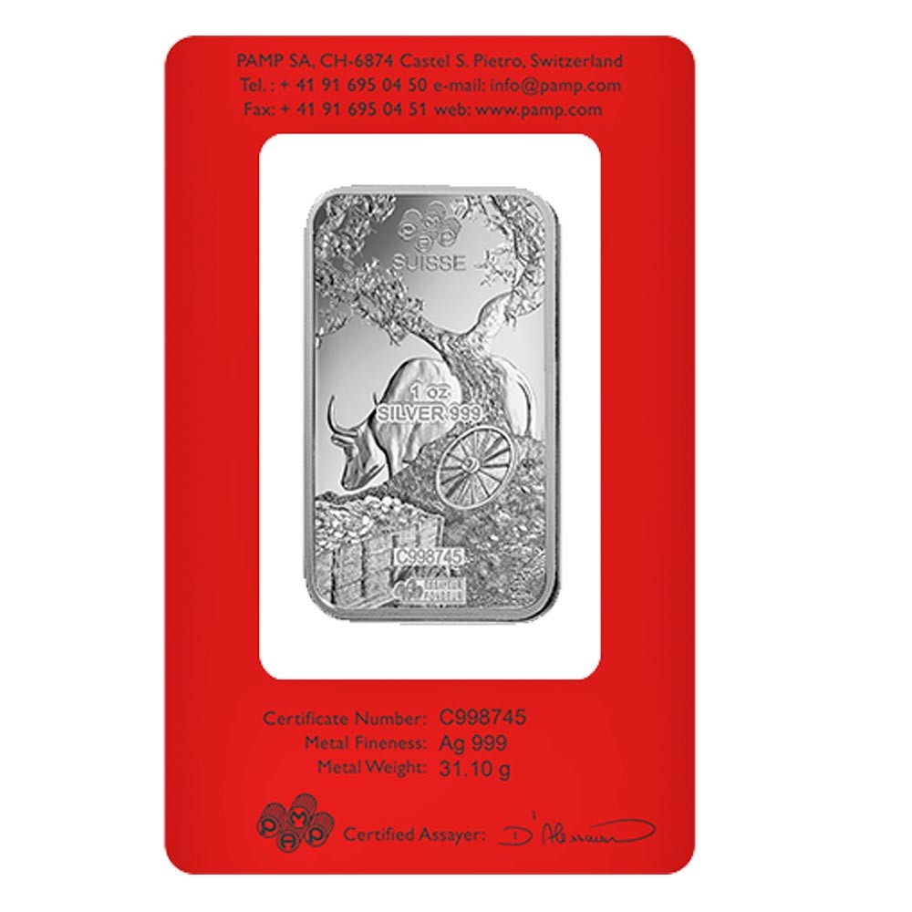 1oz Silver Bar | PAMP Lunar Ox