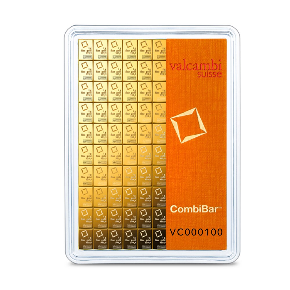 100g Gold CombiBar - Valcambi Certified