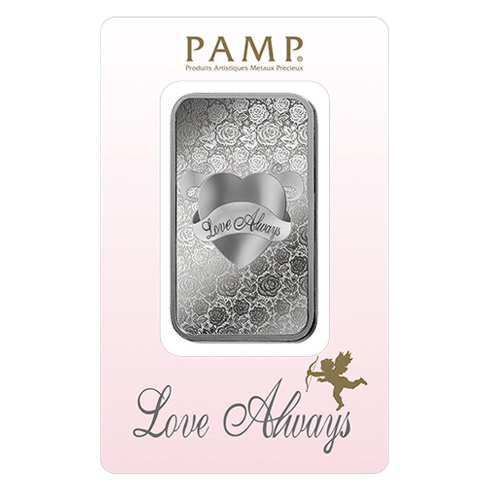 1oz 'Love Always' Silver Bar | PAMP Suisse