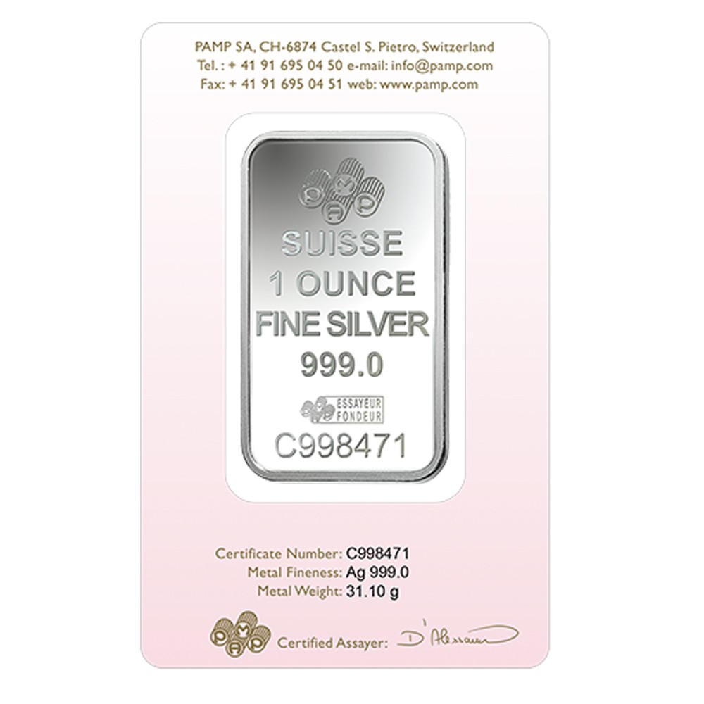 1oz 'Love Always' Silver Bar | PAMP Suisse