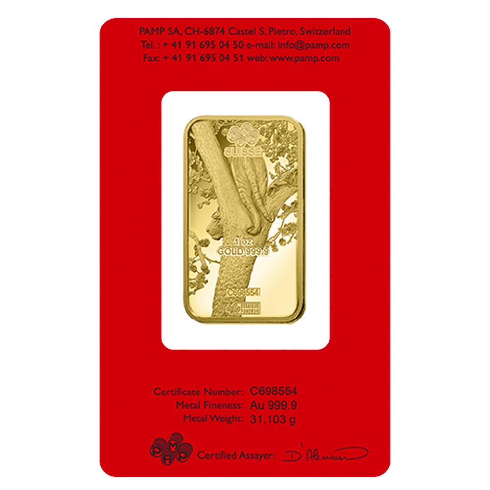 2022 1oz Lunar Tiger Gold Bar | PAMP Suisse