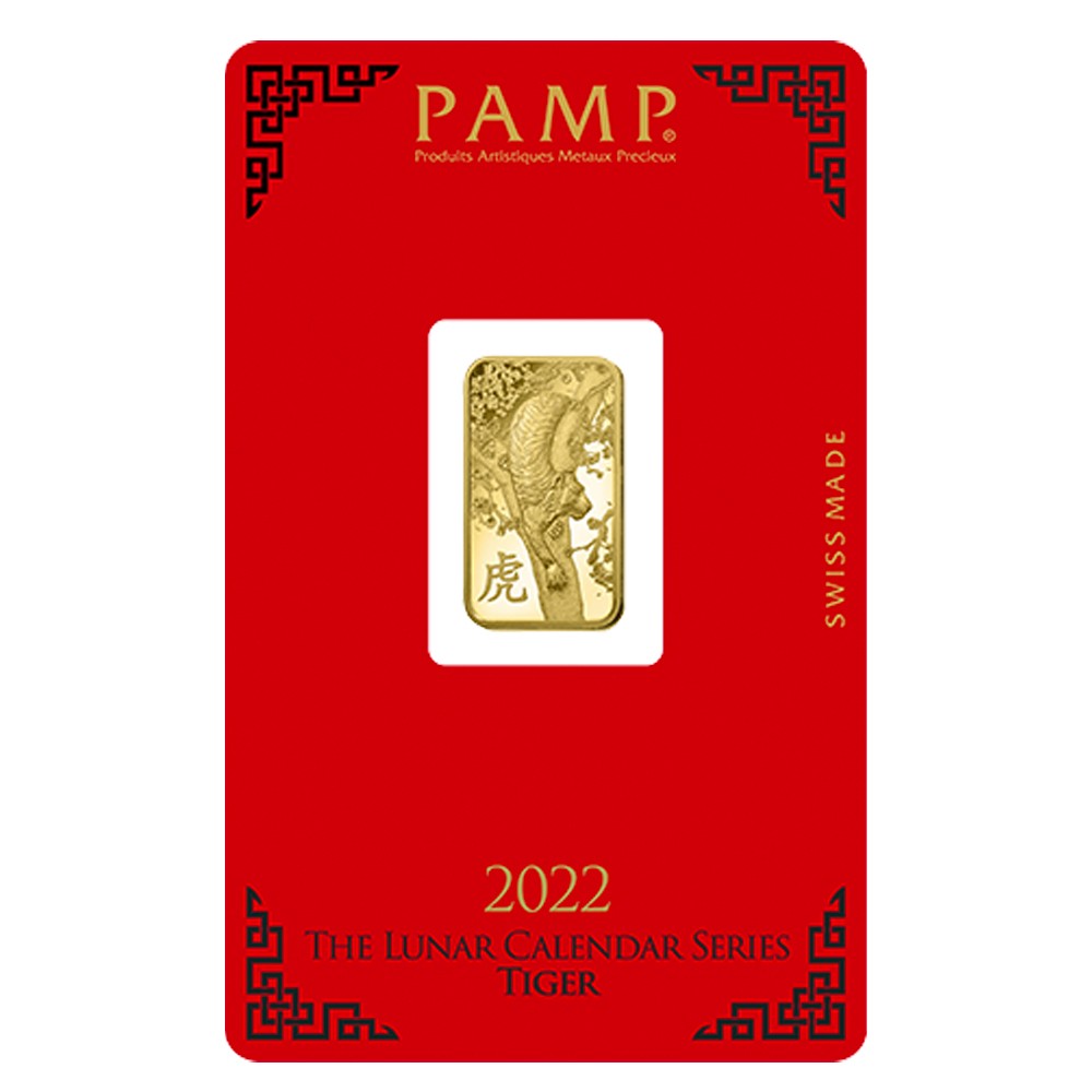 2022 5g Lunar Tiger Gold Bar | Certicard | PAMP Suisse