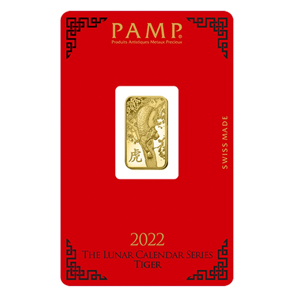 2022 5g Lunar Tiger Gold Bar | PAMP Suisse