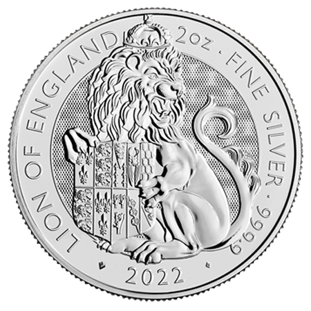 2022 2oz UK Tudor Beasts Lion Of England Silver Coin | The Royal Mint 