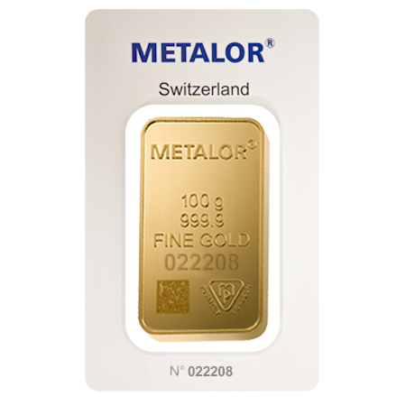 100g Gold Bar | Metalor