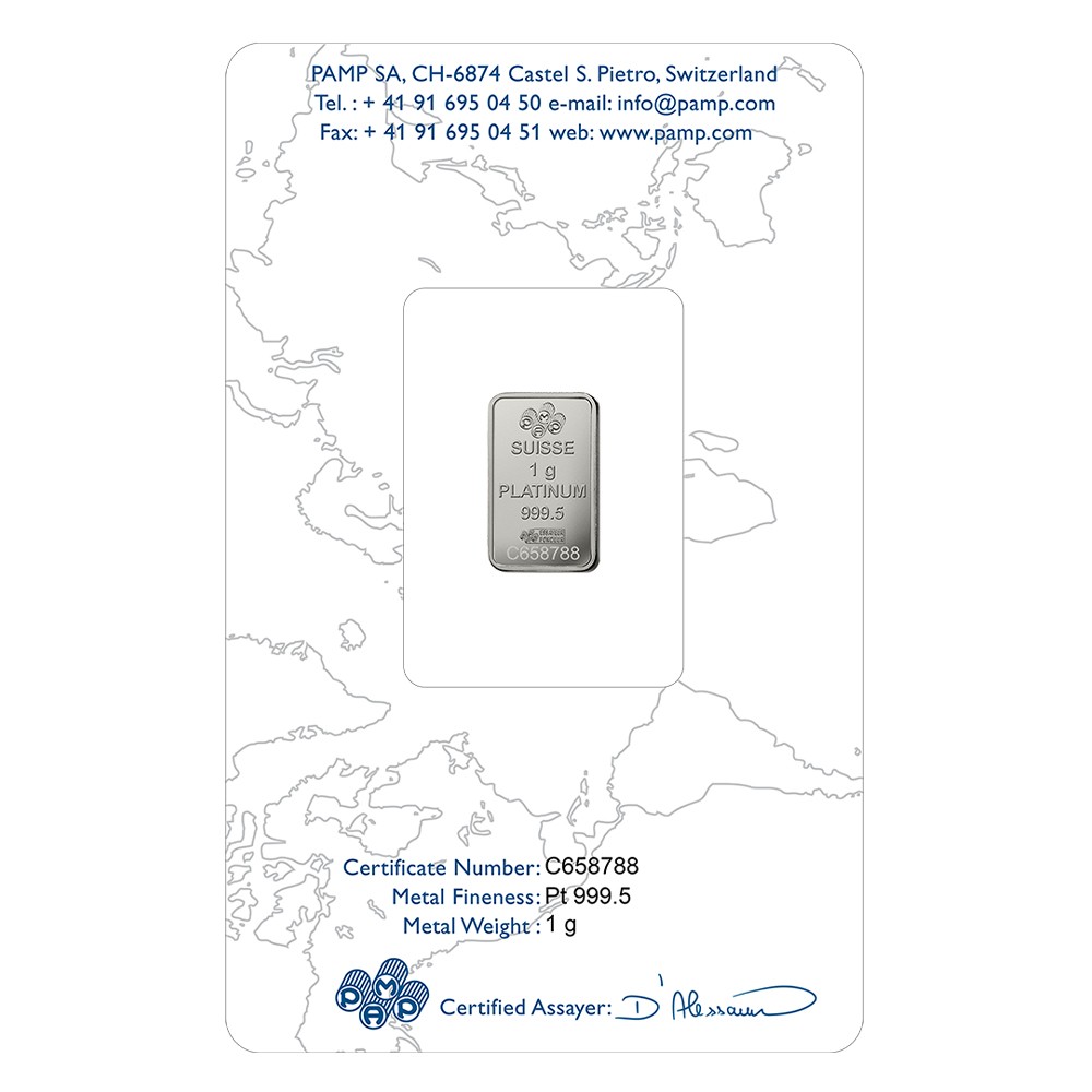 1g Fortuna Platinum Bar | PAMP Suisse