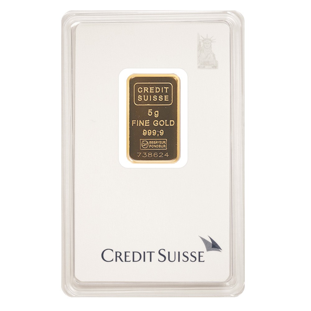 5g Credit Suisse Statue of Liberty Gold Bar