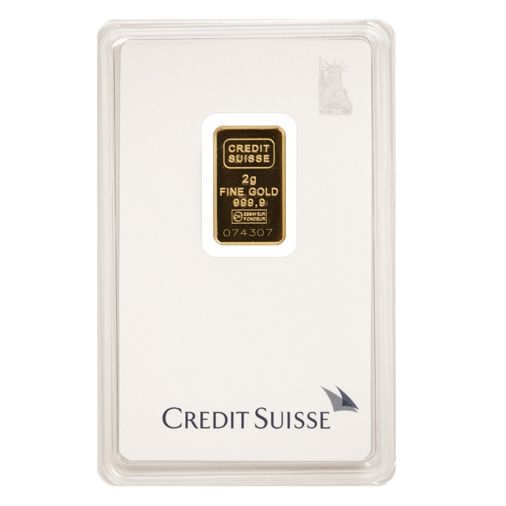 2g Credit Suisse Statue of Liberty Gold Bar