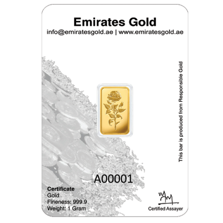 1g Gold Bar - Emirates Gold Certified