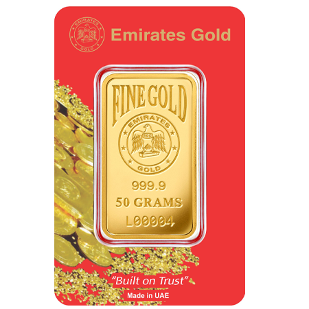 50 Gram Gold Bar In Certified Blister | Emirates Gold
