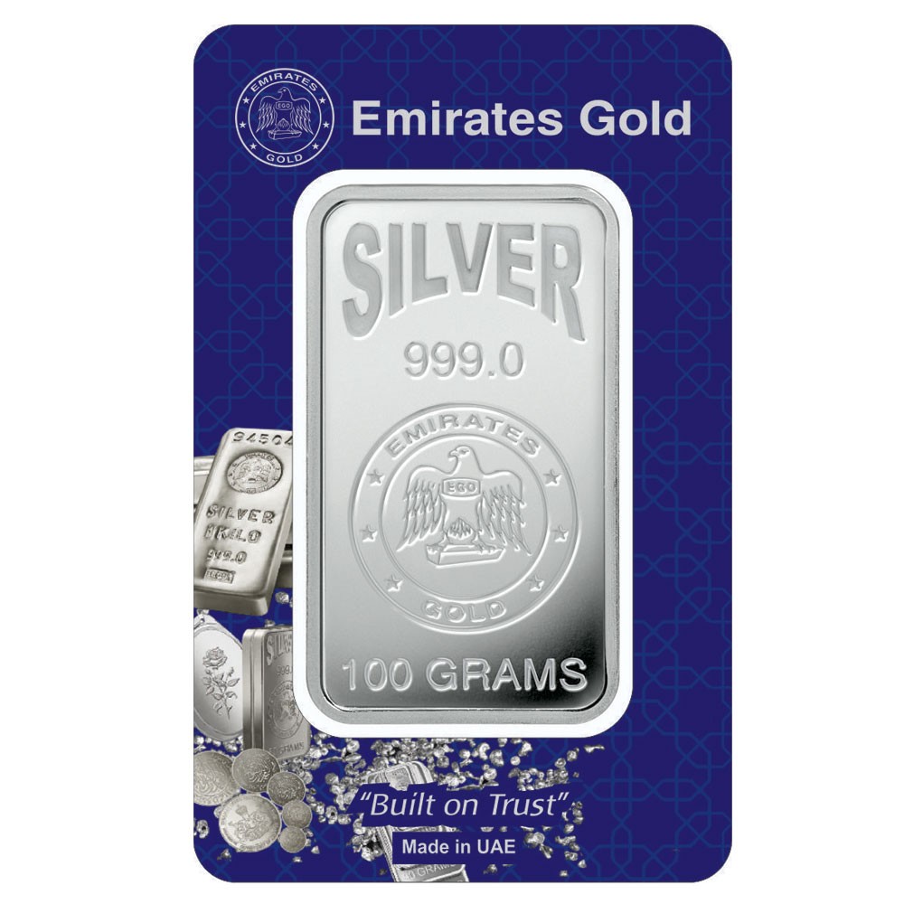 100g Silver Bar In Certified Blister | Emirates