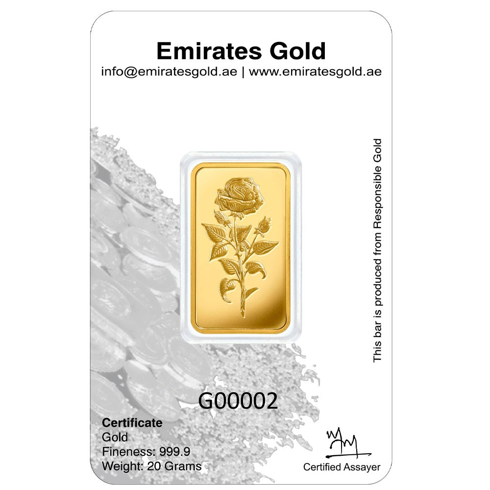 20 Gram Gold Bar In Certified Blister | Emirates Gold