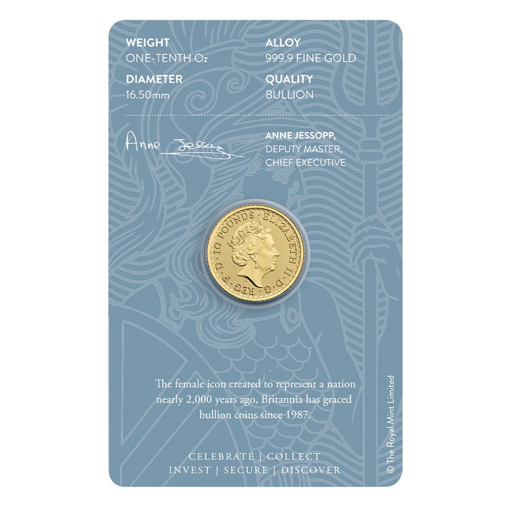 2022 1/10oz Britannia Gold Coin in Blister | The Royal Mint