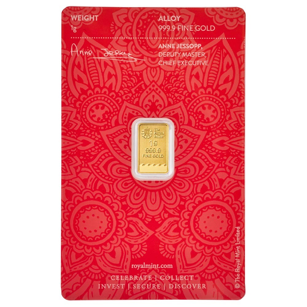 1g 'Henna' Gold Bar in Blister Pack  | The Royal Mint