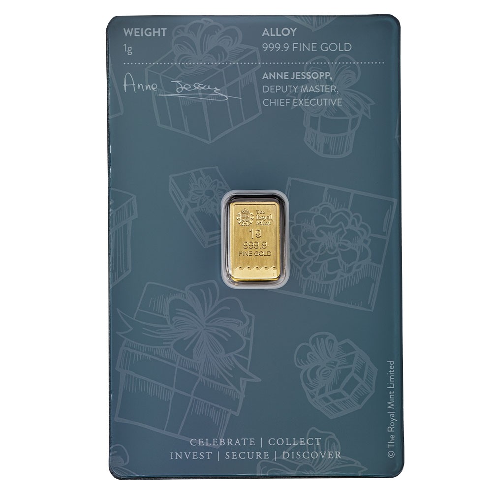 1g 'Happy Birthday' Gold Bar in Blister Pack | The Royal Mint