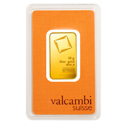 20g Gold Bar - Valcambi Certified