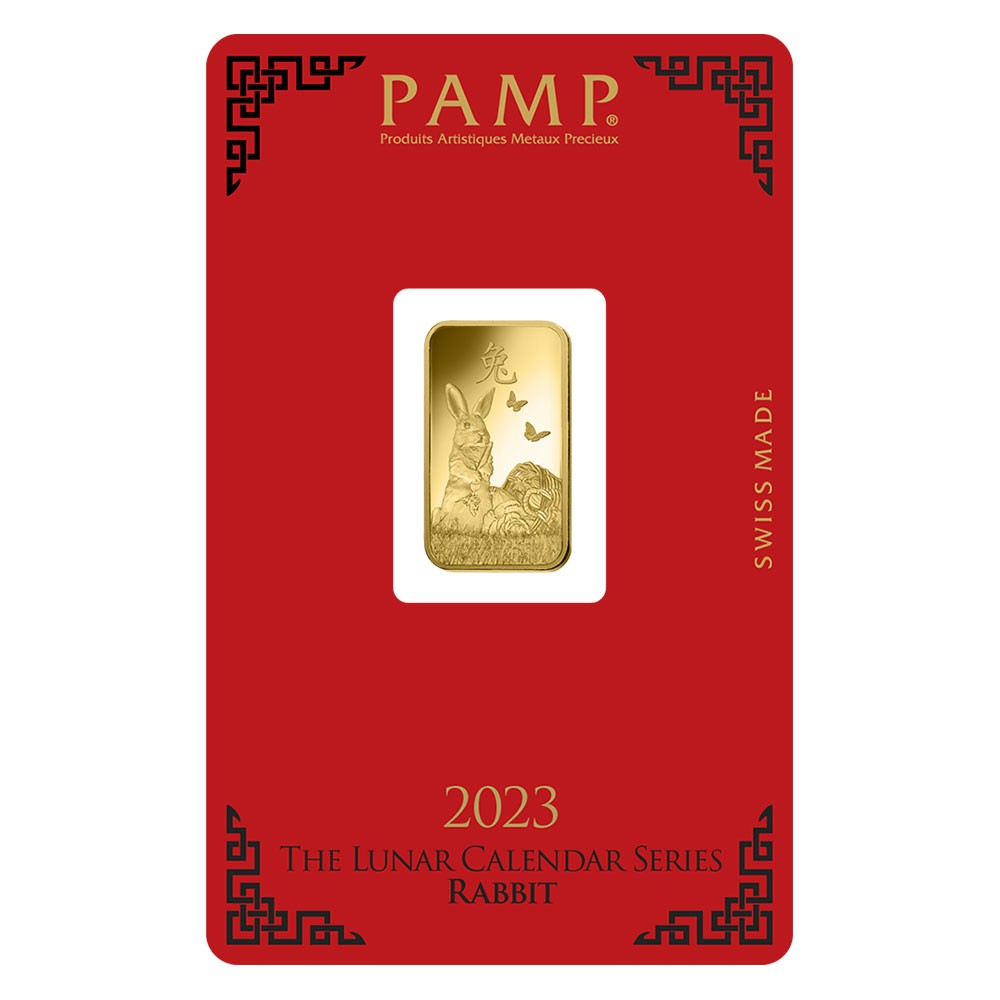 2023 5g Lunar Rabbit Gold Bar I Certicard I PAMP Suisse