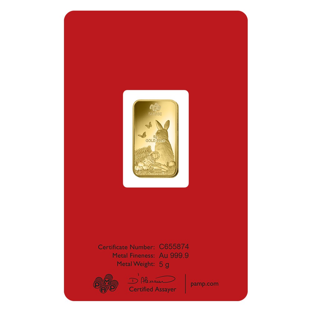 2023 5g Lunar Rabbit Gold Bar | PAMP Suisse