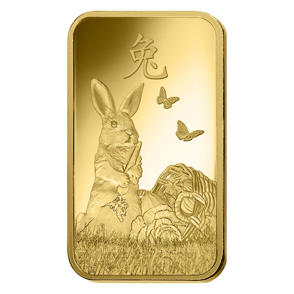 2023 5g Lunar Rabbit Gold Bar I Certicard I PAMP Suisse