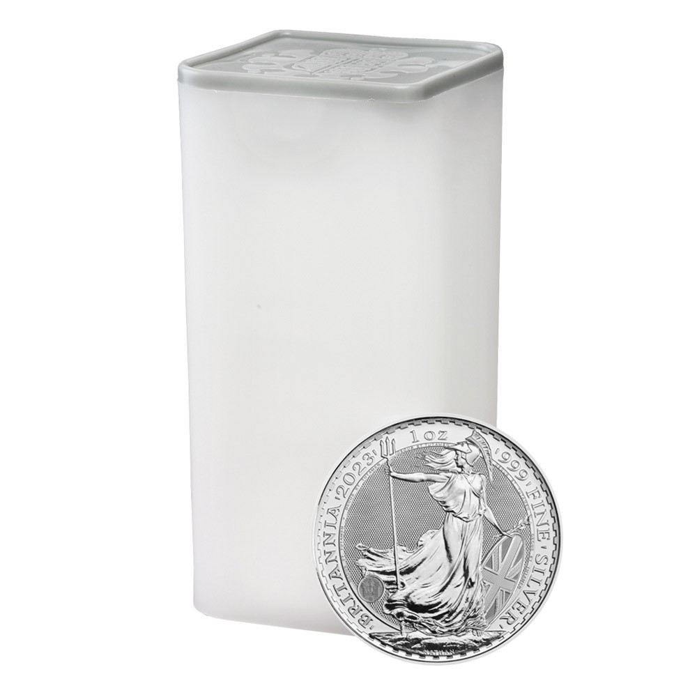 2023 25 x 1oz Silver Britannia QEII Coins in a Tube