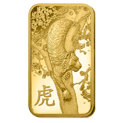 2022 5g Lunar Tiger Gold Bar | Certicard | PAMP Suisse