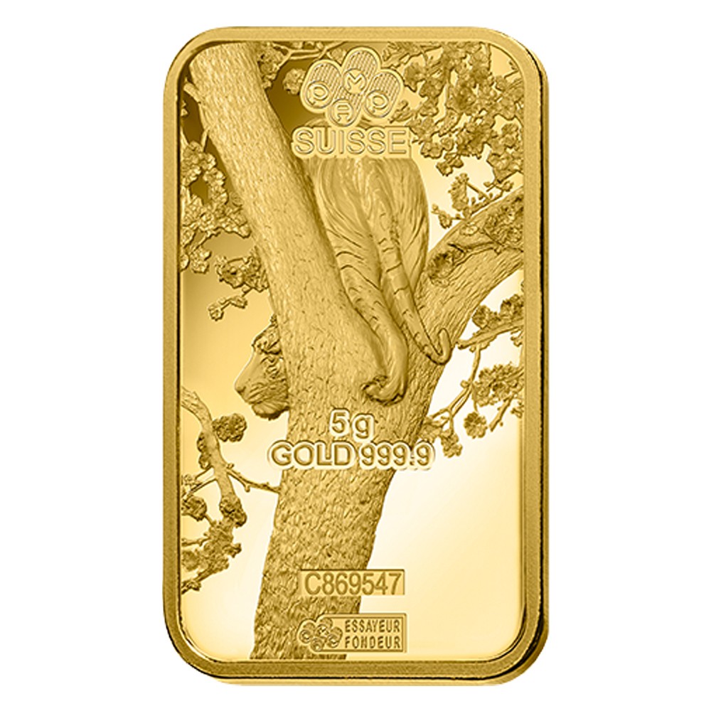 2022 5g Lunar Tiger Gold Bar | Certicard | PAMP Suisse