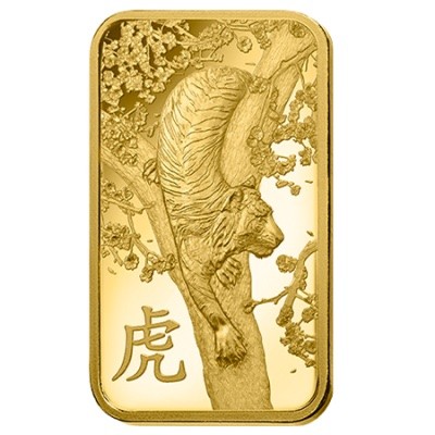 2022 1oz Lunar Tiger Gold Bar | Certicard | PAMP Suisse