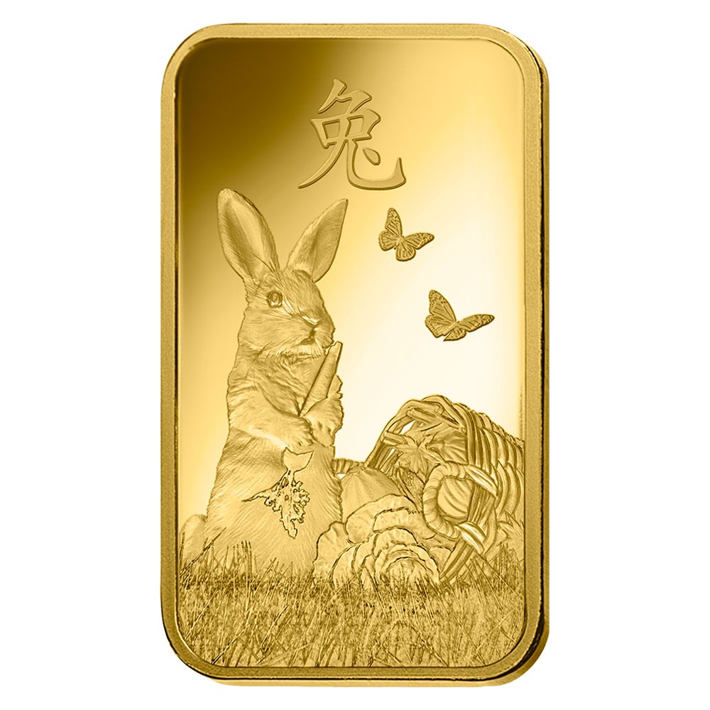 2023 1oz Lunar Rabbit Gold Bar I PAMP Suisse