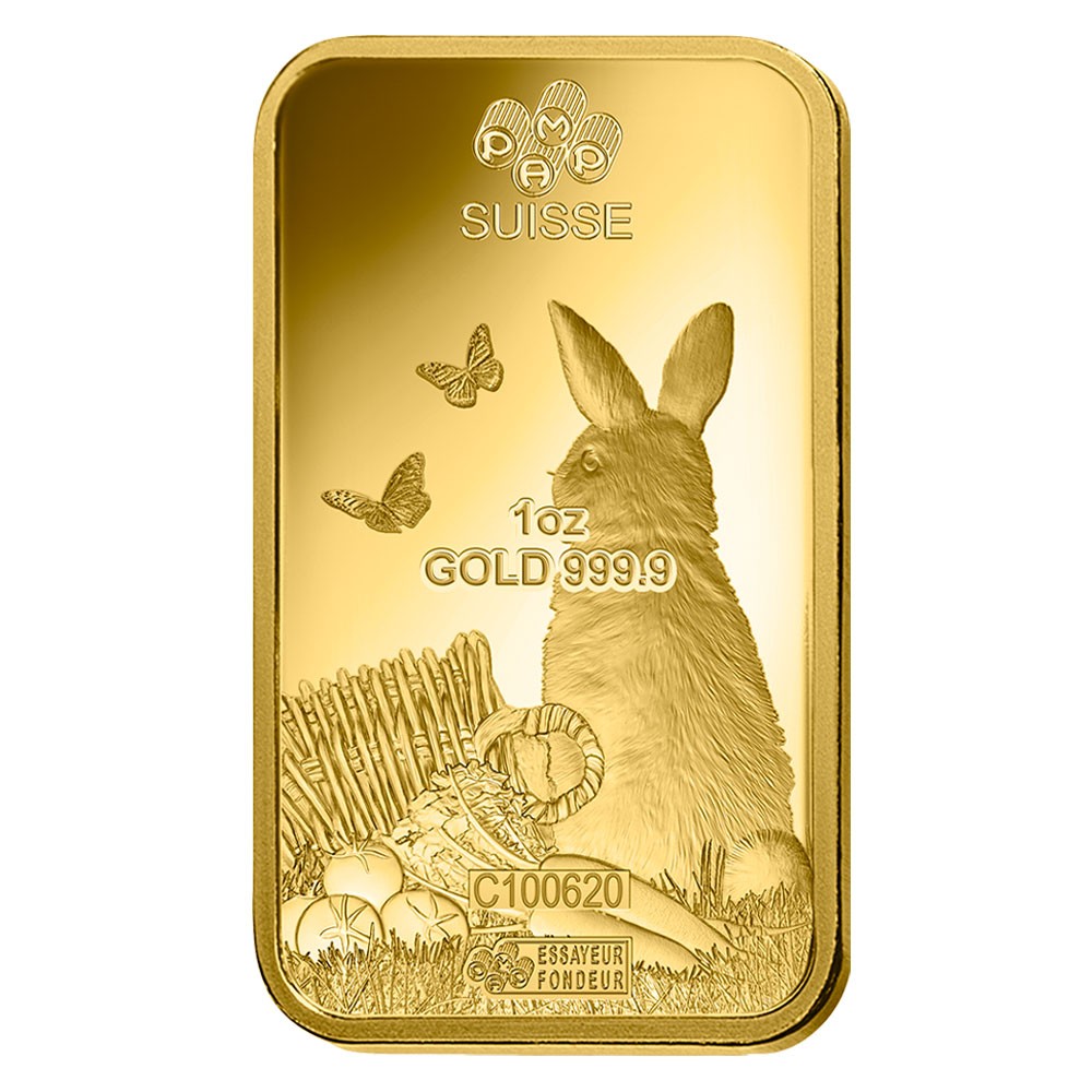 2023 1oz Lunar Rabbit Gold Bar I PAMP Suisse
