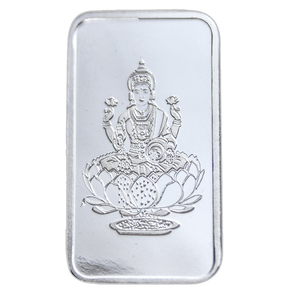 1oz Emirates Lakshmi Silver Bar in Blister in Premium Walnut Display Box