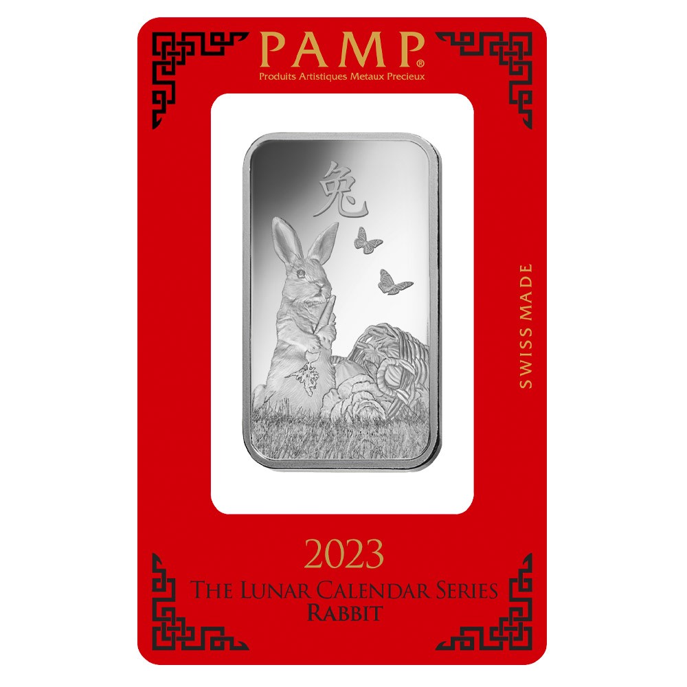 2023 1oz Lunar Rabbit Silver Bar | PAMP Suisse 
